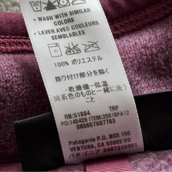 Patagonia Better Sweater Purple 1/4 Zip Fleece Lined Pullover Sweater Women’s M - Picture 8 of 8